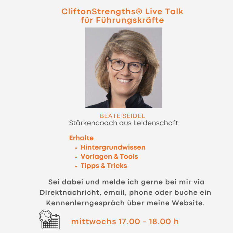 Neues Format: CliftonStrengths® Live Talk für Führungskräfte